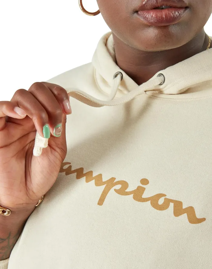 Powerblend Hoodie Script Logo Plus Size Fresh Tan Women Champion Hoodies and Sweatshirts