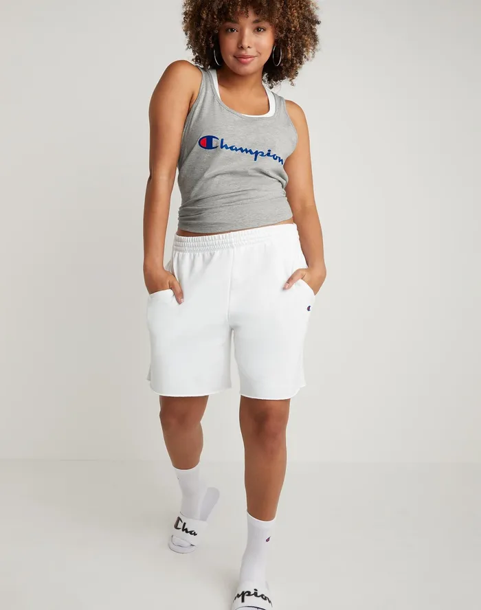 Powerblend Shorts C Logo 65034 White Women Champion Shorts