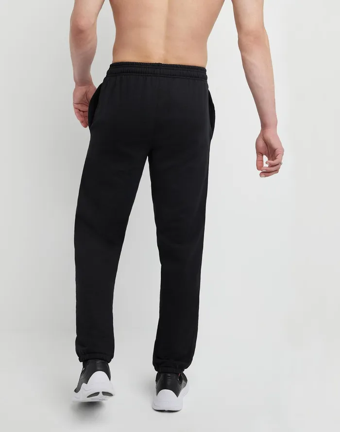Powerblend Sweatpants Relaxed Hem C Logo 32034 Black Men Champion Pants and Joggers
