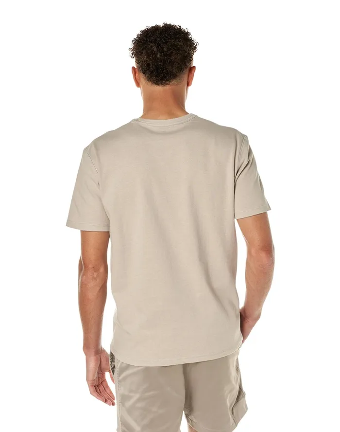 Premium Heavyweight TShirt Double Pennant Graphic Arctic Cold Beige Men Champion TShirts and Tops