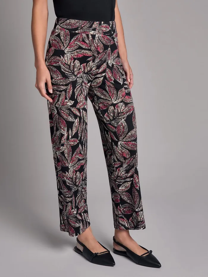 Print PullOn Crop Wide Leg Pants Moss Crepe Women Jones New York Pants and Skirts Print PullOn Crop Wide Leg Pants Moss Crepe Women Jones New York Pants and Skirts