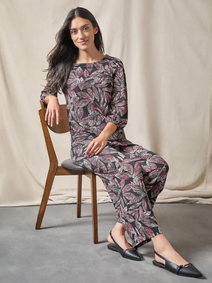 Print PullOn Crop Wide Leg Pants Moss Crepe Women Jones New York Pants and Skirts Print PullOn Crop Wide Leg Pants Moss Crepe Women Jones New York Pants and Skirts
