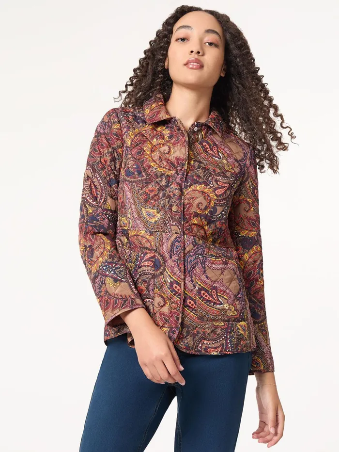 Printed Quilted Jacket Women Jones New York Sale