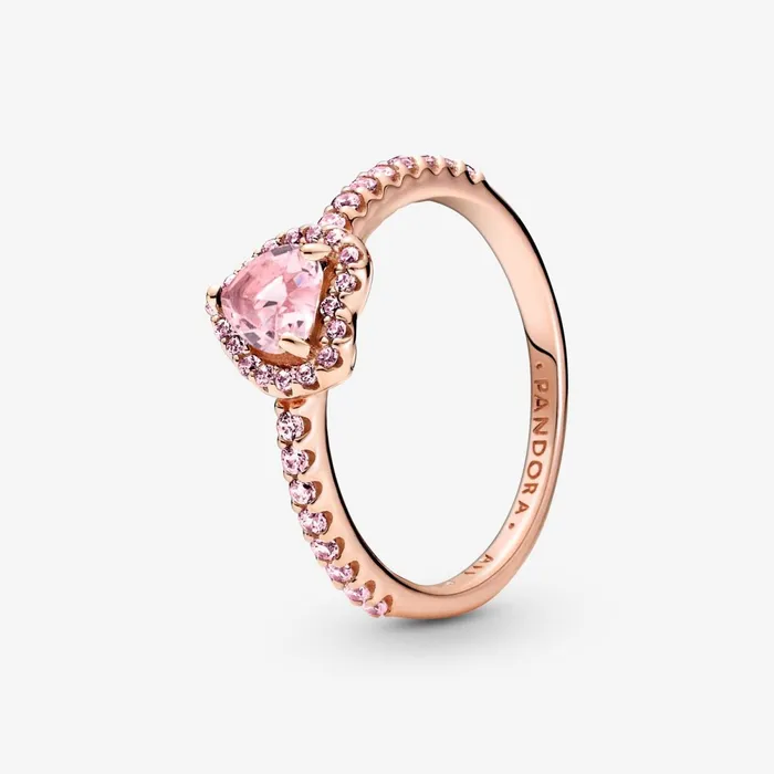 Promise Rings Women Pandora Sparkling Elevated Heart Ring Pink