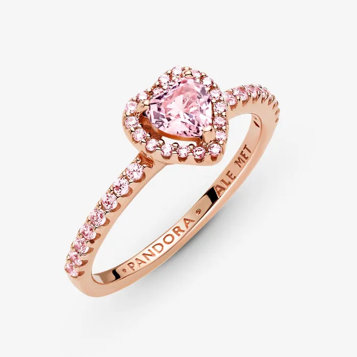Promise Rings Women Pandora Sparkling Elevated Heart Ring Pink