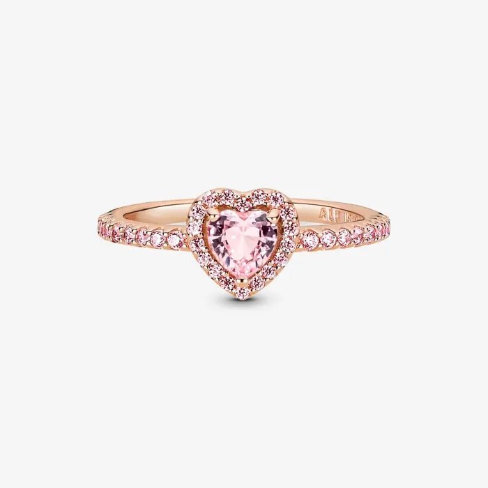 Promise Rings Women Pandora Sparkling Elevated Heart Ring Pink