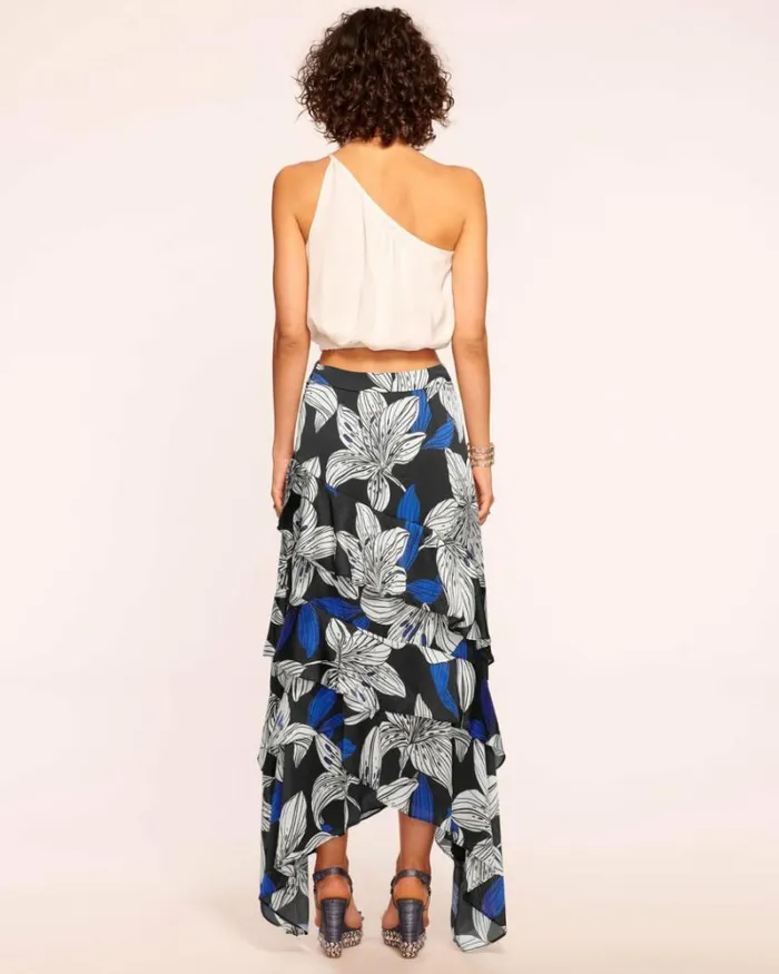 Ramy Brook Bottoms Women Elina Tiered Maxi Skirt Black Lily