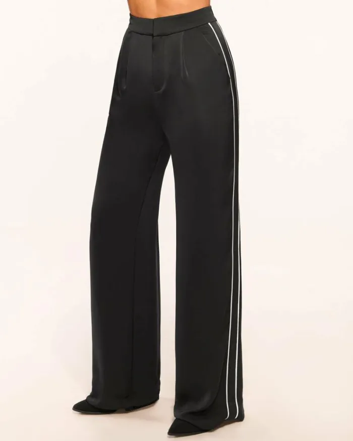 Ramy Brook Bottoms Women Lara Wide Leg Pant Black