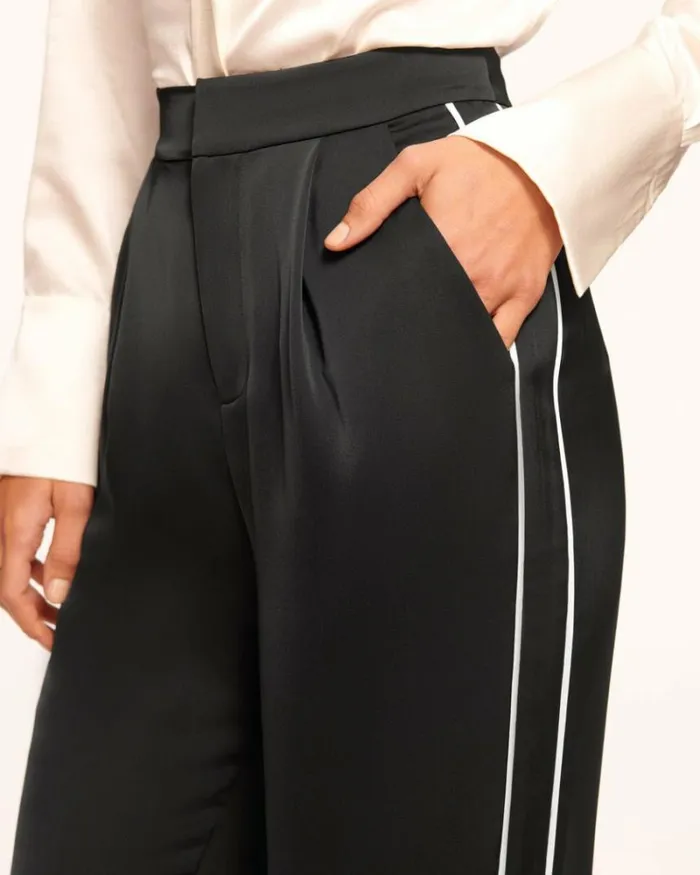 Ramy Brook Bottoms Women Lara Wide Leg Pant Black