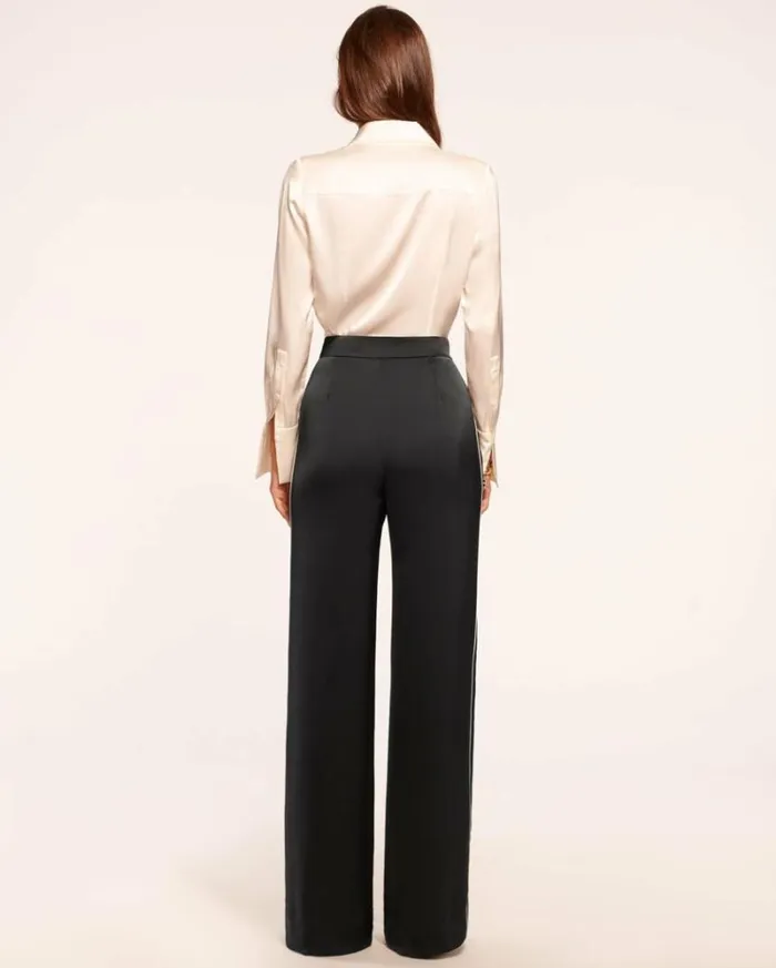 Ramy Brook Bottoms Women Lara Wide Leg Pant Black