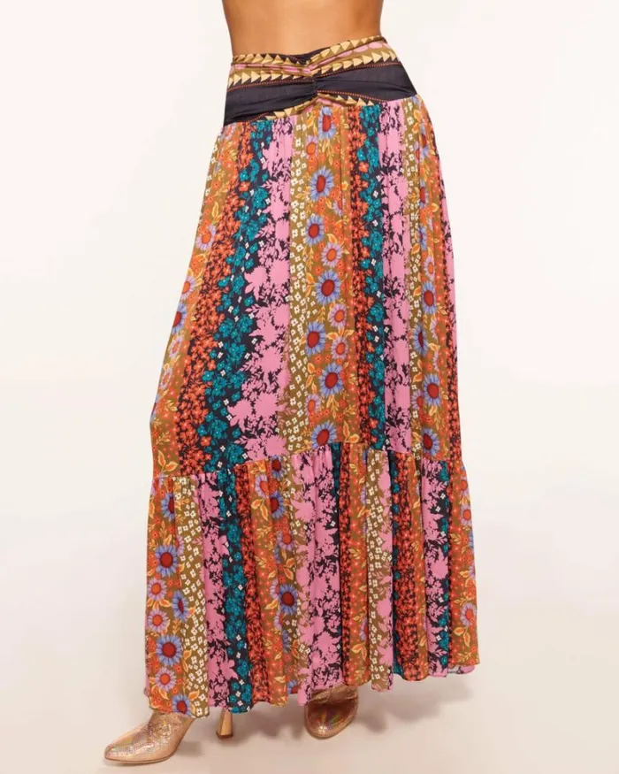 Ramy Brook Bottoms Women Lilliana Maxi Skirt Boho Floral