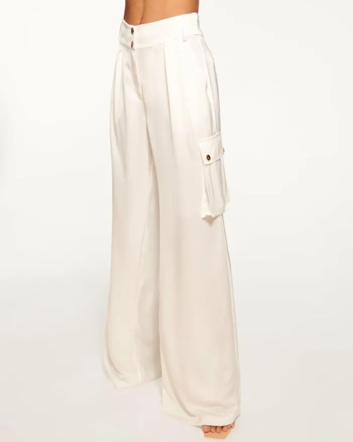 Ramy Brook Bottoms Women Rumer Wide Leg Cargo Pant Ivory