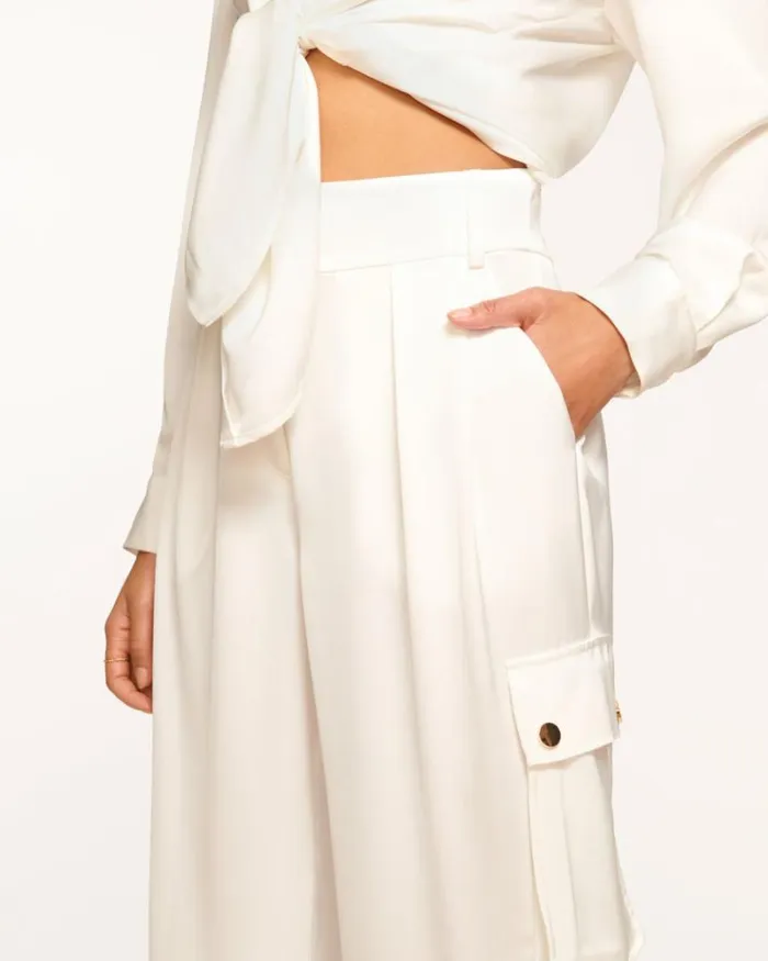 Ramy Brook Bottoms Women Rumer Wide Leg Cargo Pant Ivory