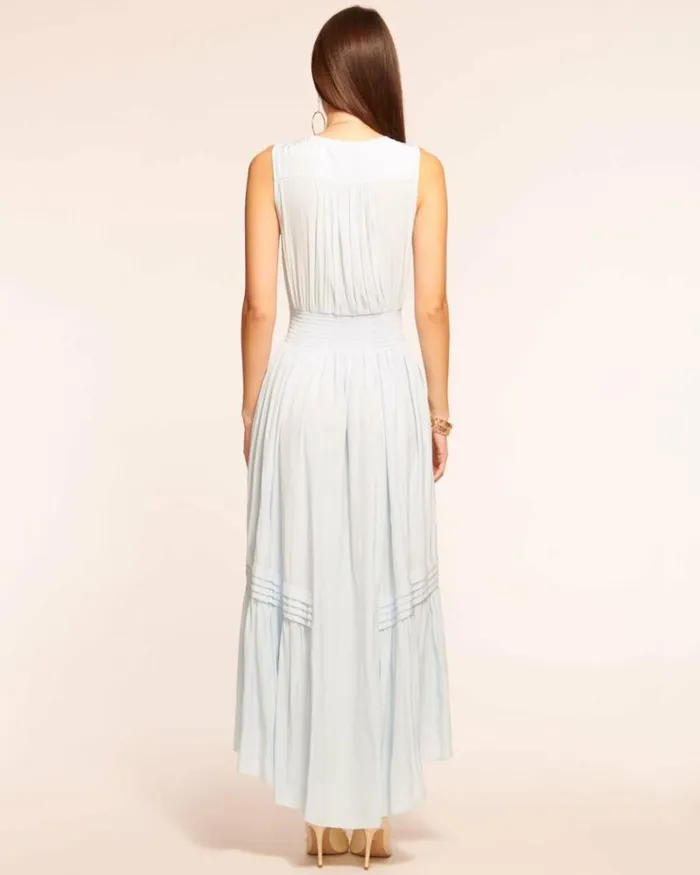 Ramy Brook Dresses Women Dierdre Smocked Maxi Dress Crystal Blue