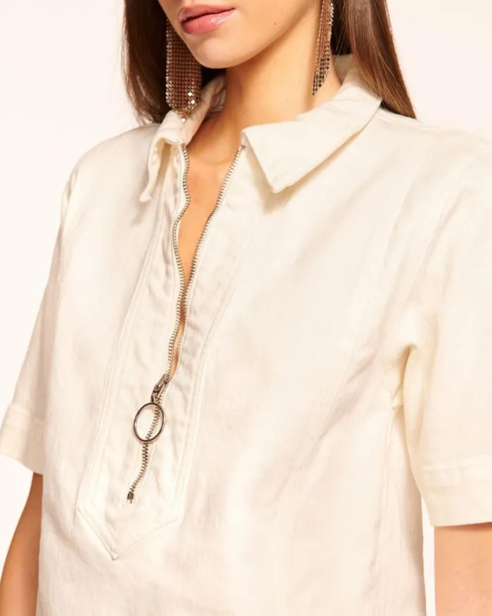 Ramy Brook Dresses Women Tunechi Denim Shirt Dress White
