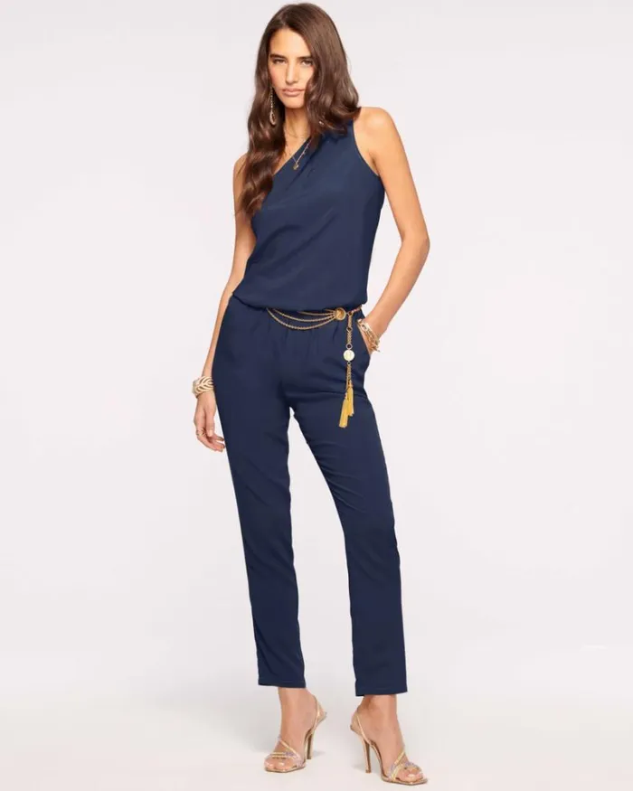 Ramy Brook Jumpsuits Women Lulu One Shoulder Jumpsuit Navy