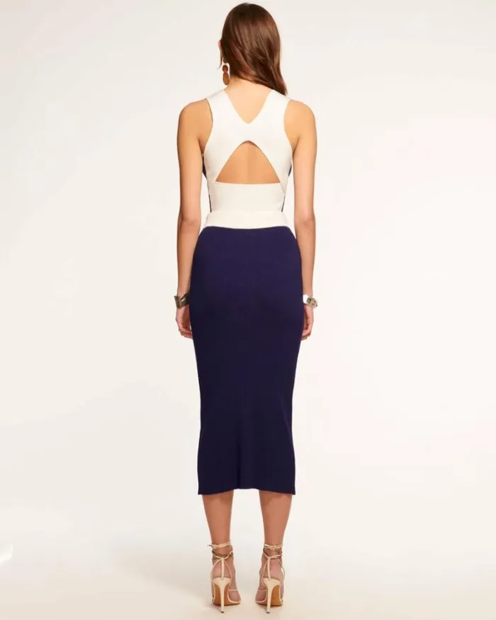 Ramy Brook Sweaters Women Guinevere Knit Midi Skirt Spring Navy
