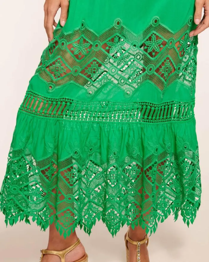 Ramy Brook Swim and Coverups Women Aviana Lace Coverup Maxi Dress Palm Green