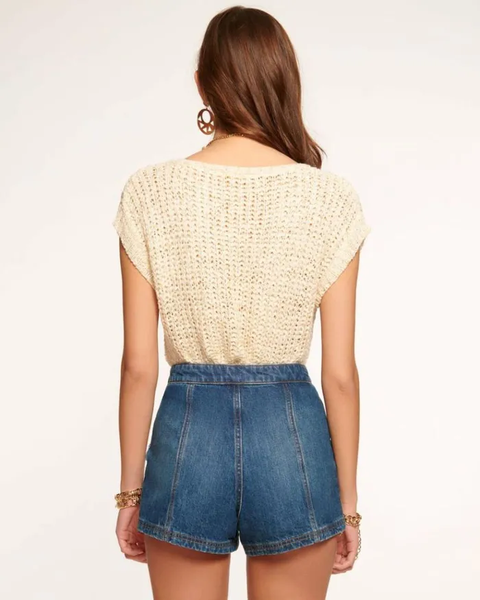 Ramy Brook Tops Women Soraya VNeck Sweater Ivory Lurex