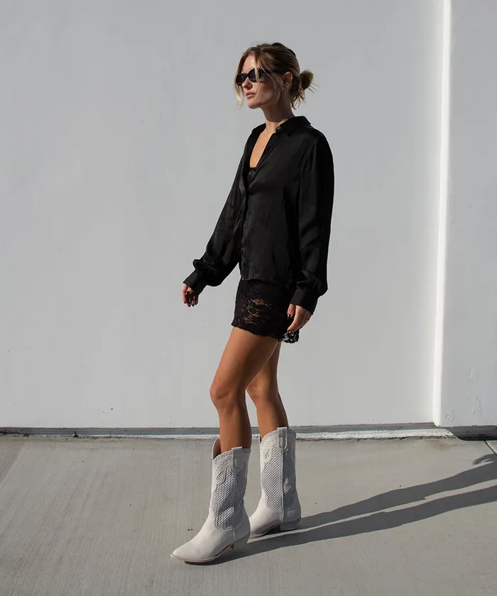 Ranch Boots Ivory Leather Women Dolce Vita Boots and Booties