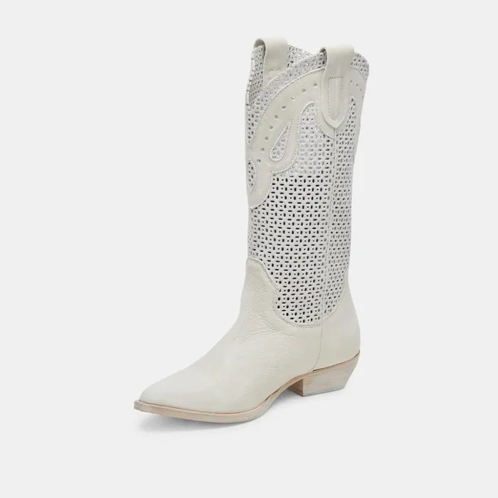 Ranch Boots Ivory Leather Women Dolce Vita Boots and Booties