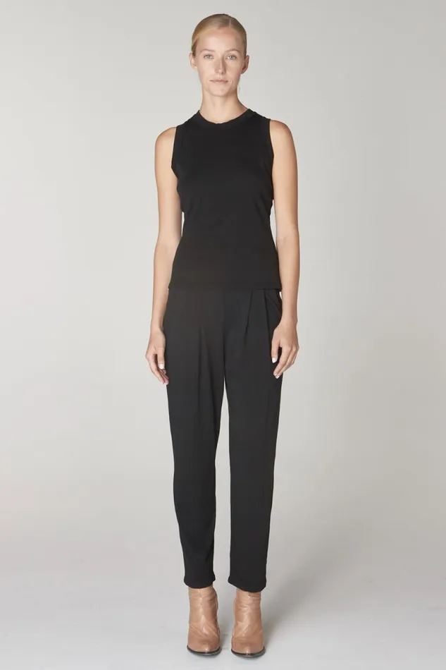Raquel Allegra Black Leigh Tank Women Tops