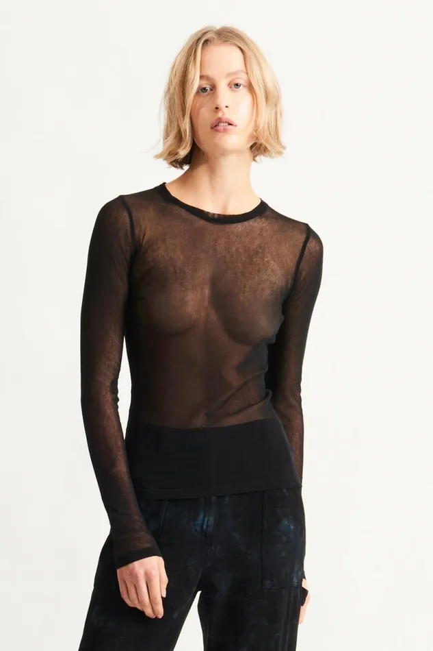 Raquel Allegra Black Liza Tee Women TShirts