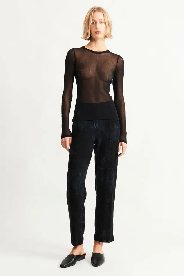 Raquel Allegra Black Liza Tee Women Tops