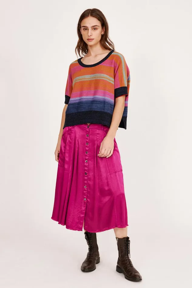 Raquel Allegra Cotton Cashmere Blues Allesandro Sweater Women Sweaters and Knits