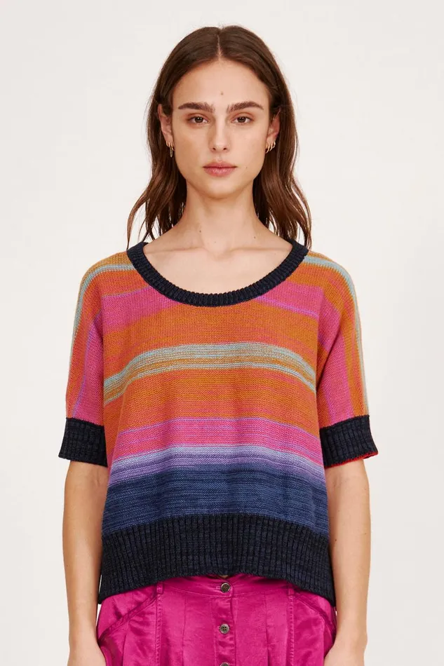 Raquel Allegra Cotton Cashmere Blues Allesandro Sweater Women Sweaters and Knits