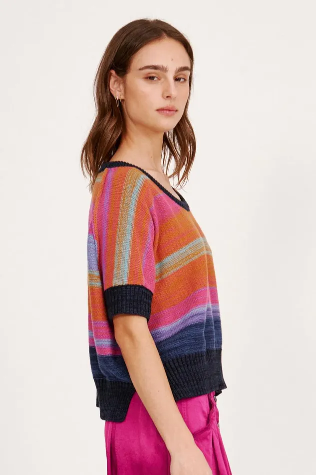 Raquel Allegra Cotton Cashmere Blues Allesandro Sweater Women Sweaters and Knits