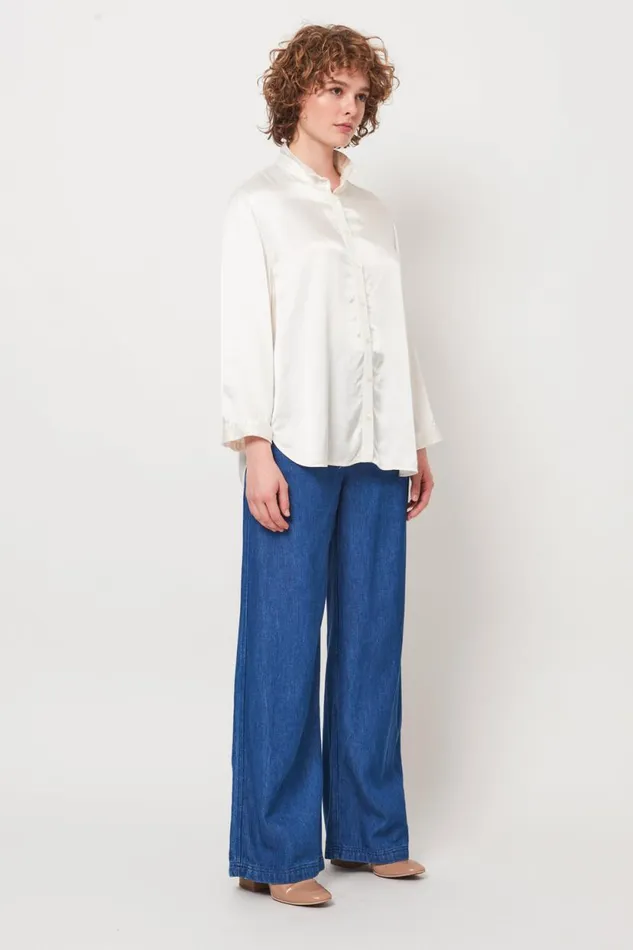Raquel Allegra Dirty White Lauren Blouse Women Tops