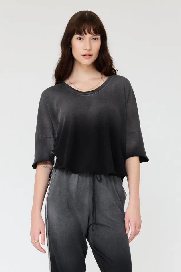 Raquel Allegra Faded Black Venice Tee Women Tops