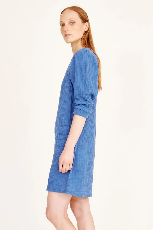 Raquel Allegra Gauze Dusty Blue Hyperion Dress Women Dresses