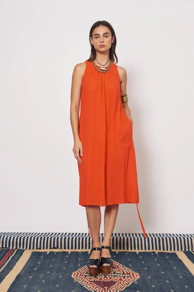 Raquel Allegra Gauze Tomato Zambia Tank Dress Women Dresses