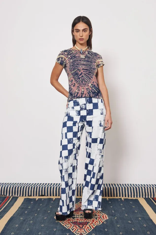 Raquel Allegra Jasper And Navy Liv Tee Women Tops