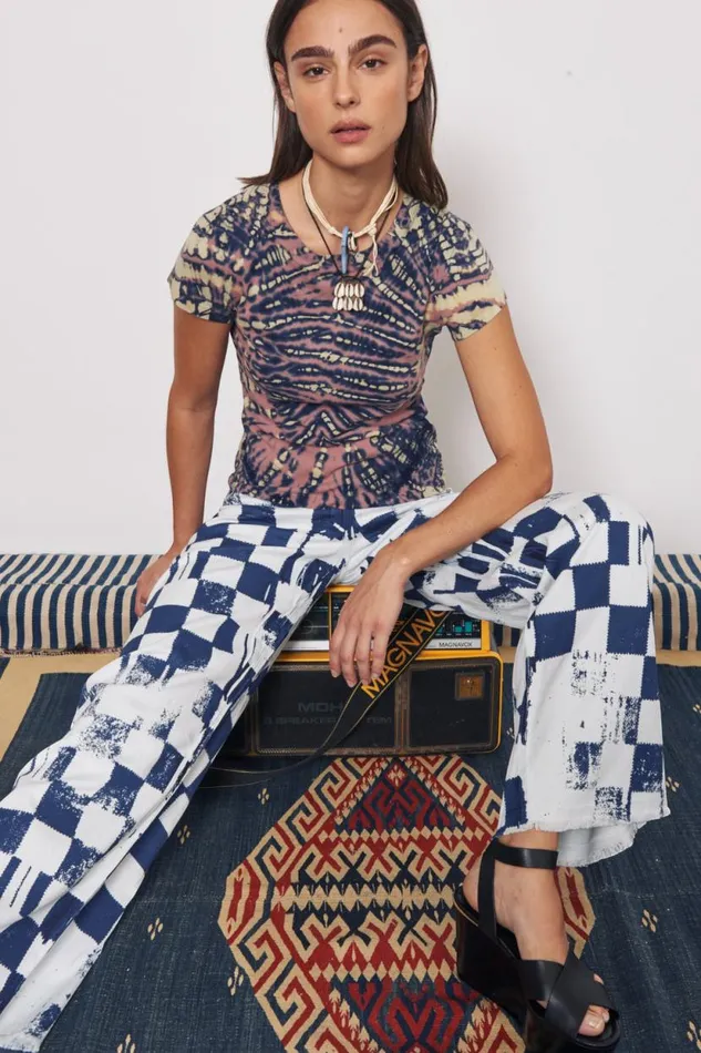 Raquel Allegra Jasper And Navy Liv Tee Women Tops