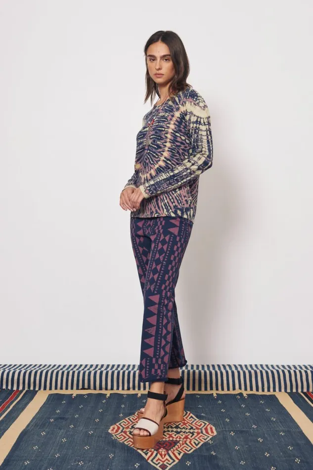 Raquel Allegra Jasper And Navy Tilda Tee Women Tops