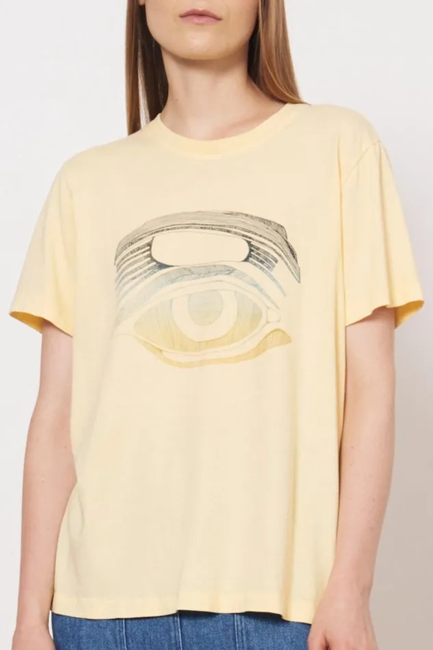 Raquel Allegra Marigold Betty Tee With Evil Eye Women Tops