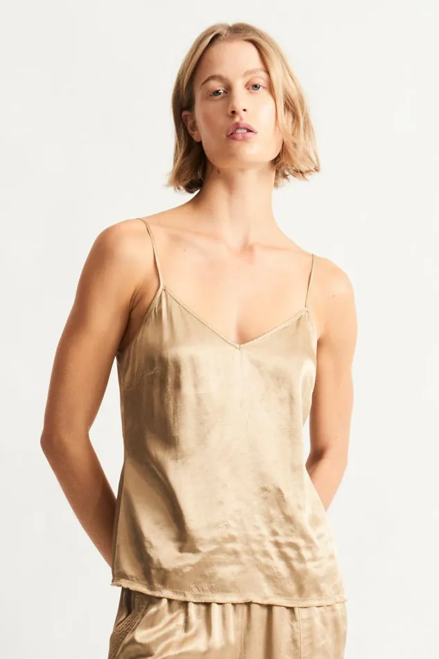 Raquel Allegra Pebble Satin Sand Mona Cami Women Bottoms