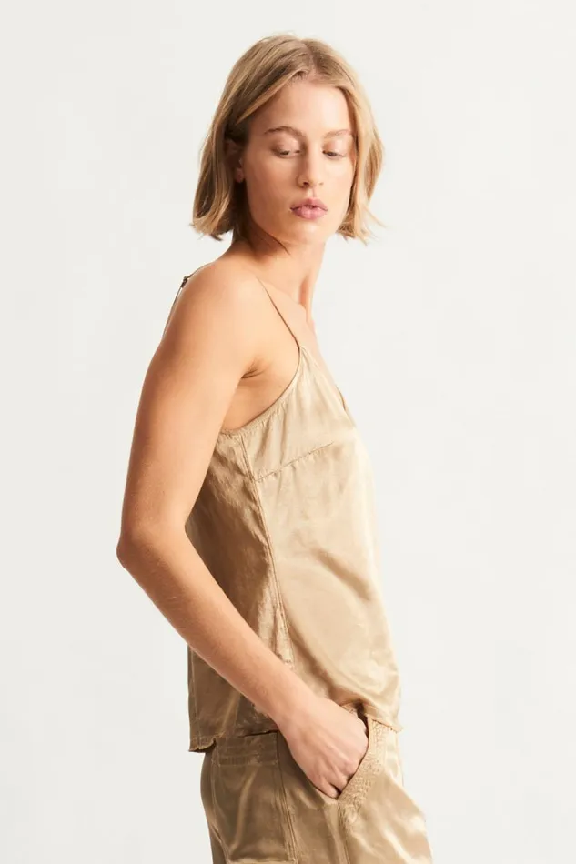 Raquel Allegra Pebble Satin Sand Mona Cami Women Bottoms