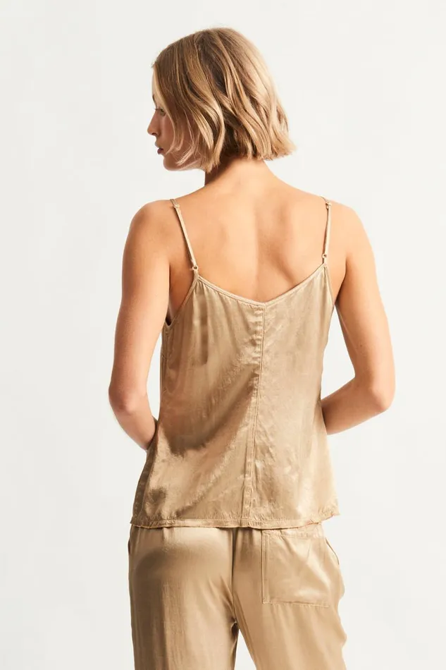 Raquel Allegra Pebble Satin Sand Mona Cami Women Bottoms