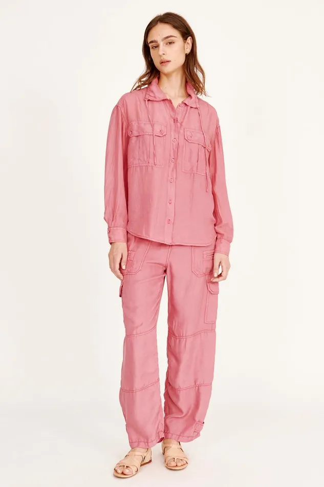 Raquel Allegra Rasberry Westwood Shirt Jacket Women Tops