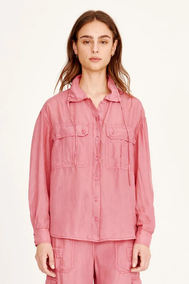 Raquel Allegra Rasberry Westwood Shirt Jacket Women Tops