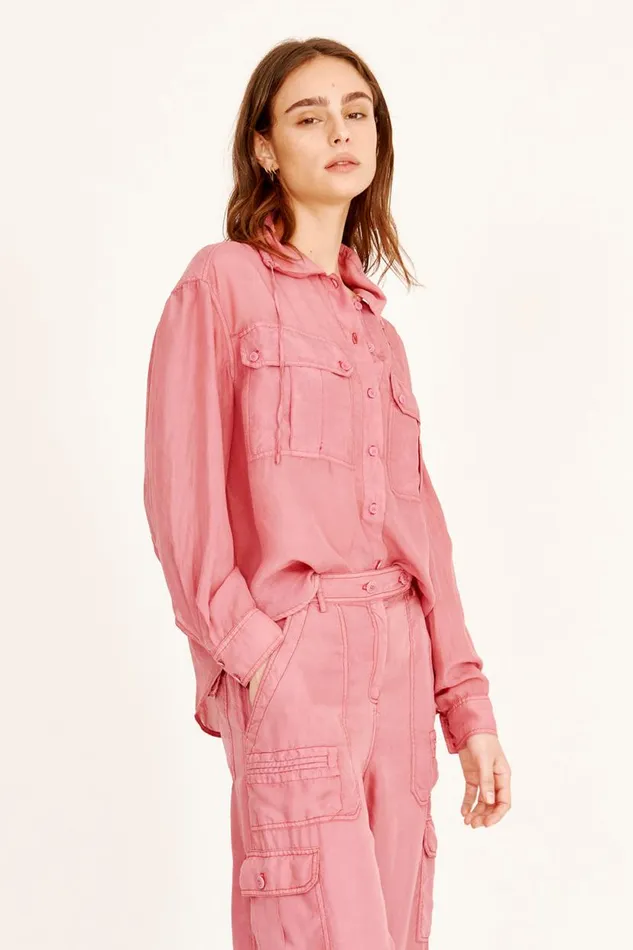 Raquel Allegra Rasberry Westwood Shirt Jacket Women Tops