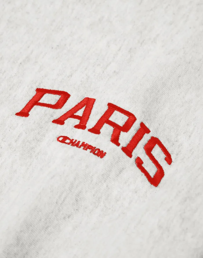 Reverse Weave Oversized Crewneck Sweatshirt Paris Silver Grey Women Champion Hoodies and Sweatshirts