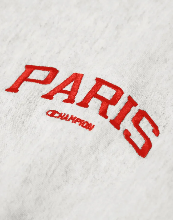 Reverse Weave Oversized Crewneck Sweatshirt Paris Silver Grey Women Champion Hoodies and Sweatshirts