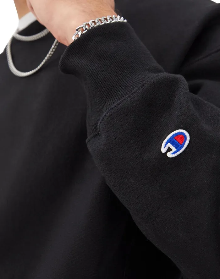 Reverse Weave Stadium Crewneck Sweatshirt Black Men Champion Hoodies and Sweatshirts