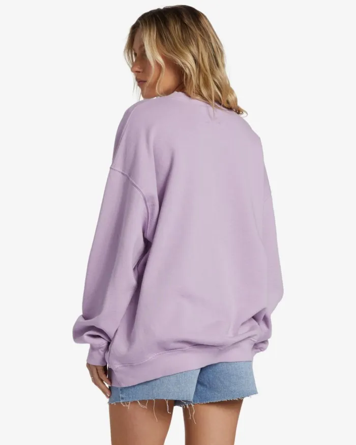Ride In Oversized Crewneck Sweatshirt Peaceful Lilac Women Billabong Sweatshirts and Fleece