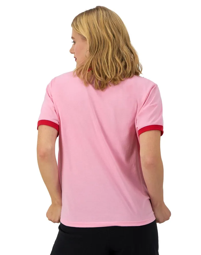 Ringer TShirt Champion 1919 Graphic Marzipan Pinksolar Crimson Women Champion TShirts and Tops